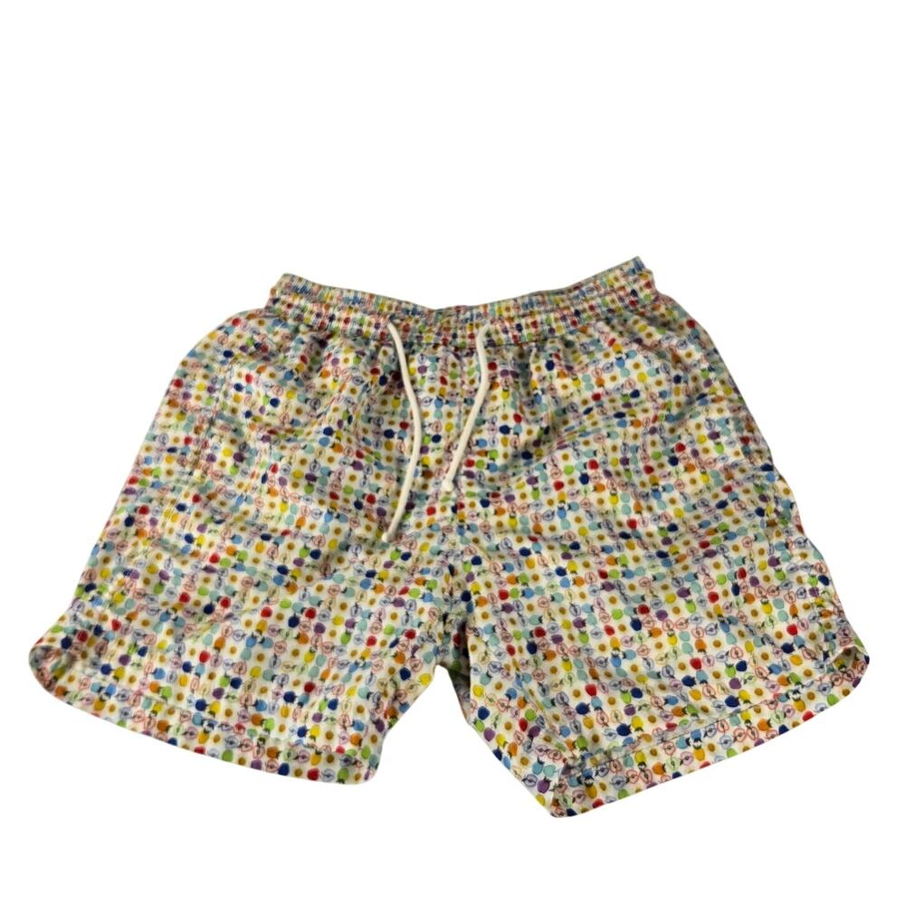 Carro Positano Resortwear Men’s Swim Trunks Size 46 Made in Italy Orange Multi